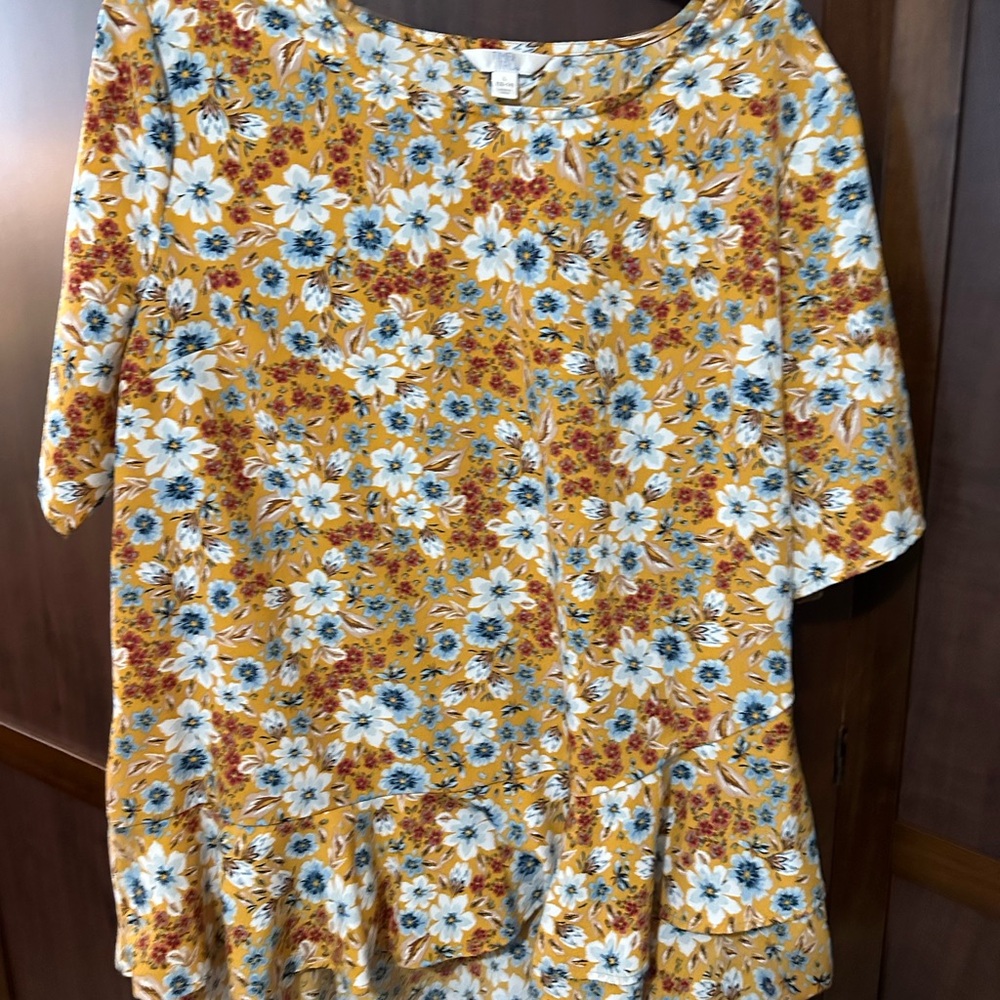 Fall colored Floral Print Blouse